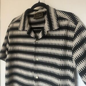Massive Luxury Edition Aztec Black And White Geometric Shirt Blouse Button Up